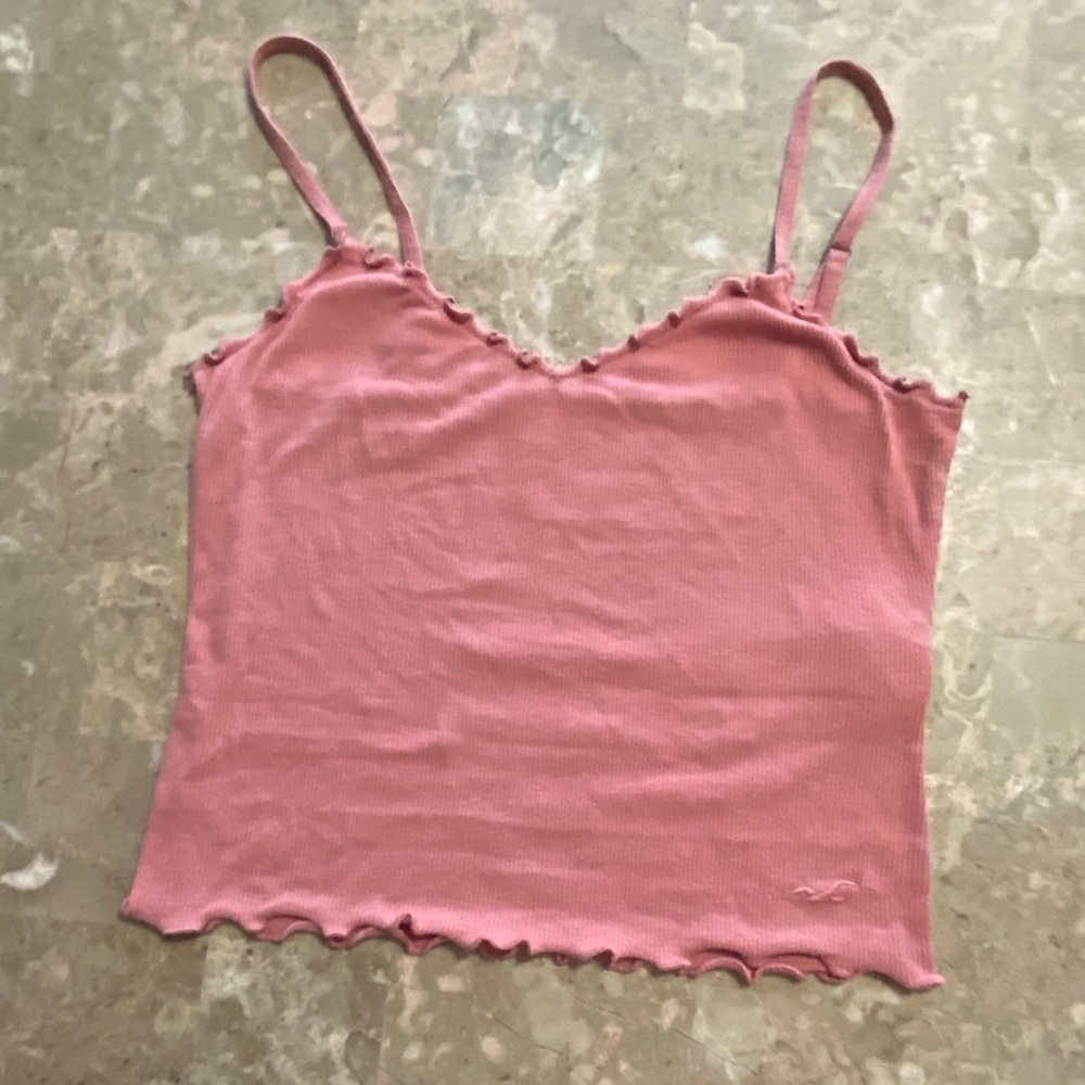 Hollister Dusty Pink Camisole with Ruffled Trim